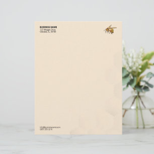 Modern Honeycomb Watermark Bee Logo Letterhead
