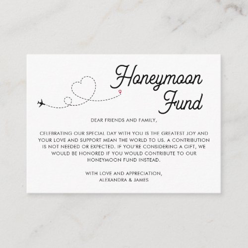Modern Honeymoon Fund QR Code Wishing Well Enclosure Card