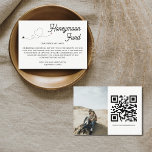 Modern Honeymoon Fund QR Code Wishing Well Enclosure Card<br><div class="desc">Introducing our Wedding Honeymoon Fund enclosure card with a retro inspired script font, custom QR code and a cute graphic of an airplane on a heart shaped path! This digital wishing well enclosure card is the perfect addition to any wedding invitation, as it allows guests to easily contribute to the...</div>
