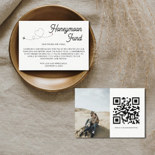 Modern Honeymoon Fund QR Code Wishing Well Enclosure Card