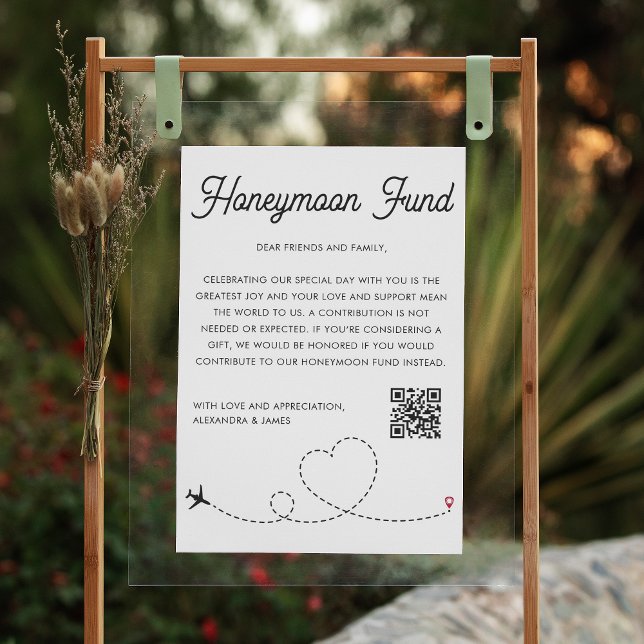 Modern Honeymoon Fund QR Code Wishing Well Poster (Creator Uploaded)