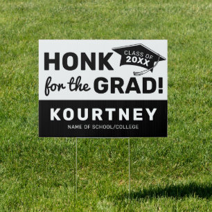 Modern Honk for the Graduate Yard Sign