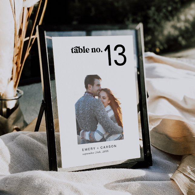 Modern Horiz + Vertical Photo Wedding Table Number (Modern Horiz + Vertical Photo Wedding Table Number)