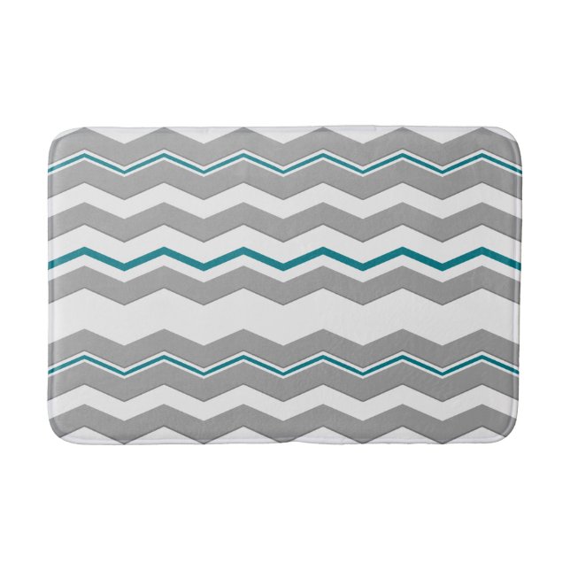 Modern Horizontal Chevron with any Color Bath Mat (Front)