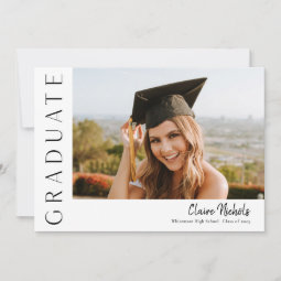 Modern Horizontal Photo Graduation Invitation | Zazzle