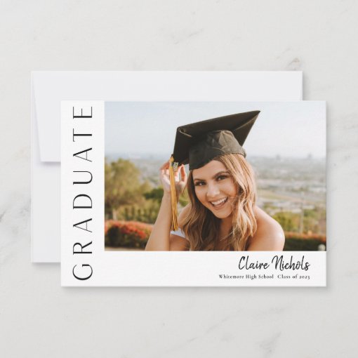 Modern Horizontal Photo Graduation Invitation | Zazzle