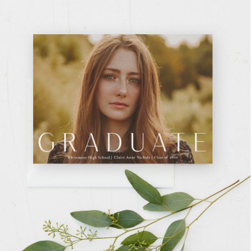 Modern Horizontal Photo Graduation Invitation