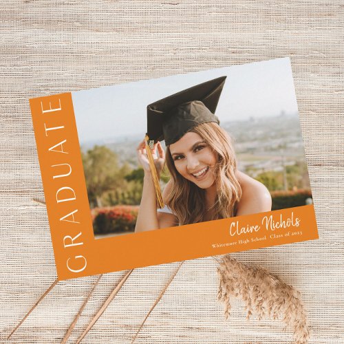 Modern Horizontal Photo Graduation Invitation