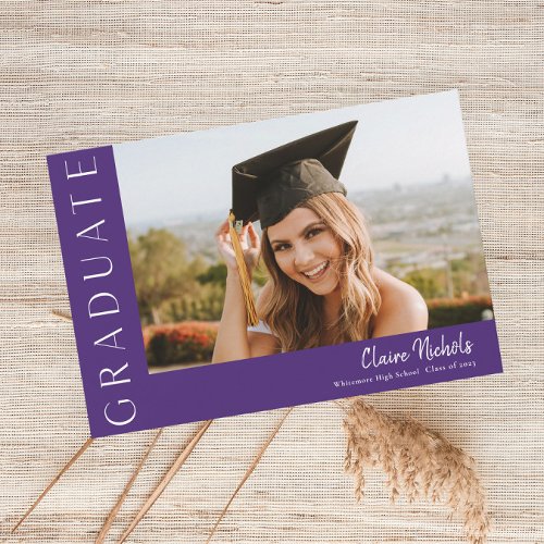 Modern Horizontal Photo Graduation Invitation