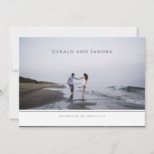 Modern Horizontal Photo Save the Date (Front)