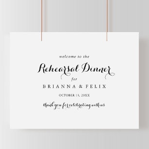 Modern Horizontal Rehearsal Dinner Welcome Sign