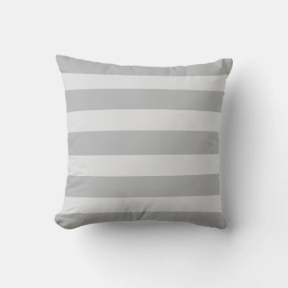 Modern Horizontal Striped Gray Throw Pillow