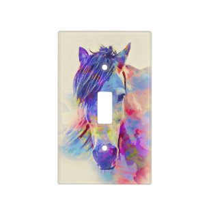 Modern Horse Artistic Watercolor Light Switch Cover