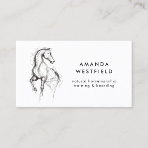 Modern Horse Drawing Equine Equestrian Business Card