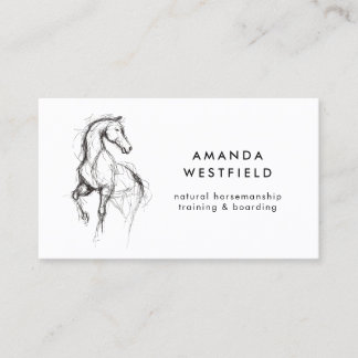 Modern Horse Drawing Equine Equestrian Business Card