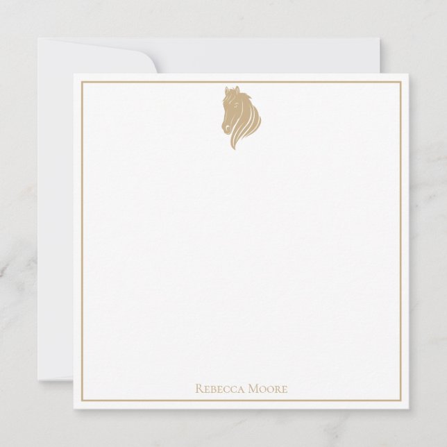 Modern Horse Equestrian Note Card (Front)