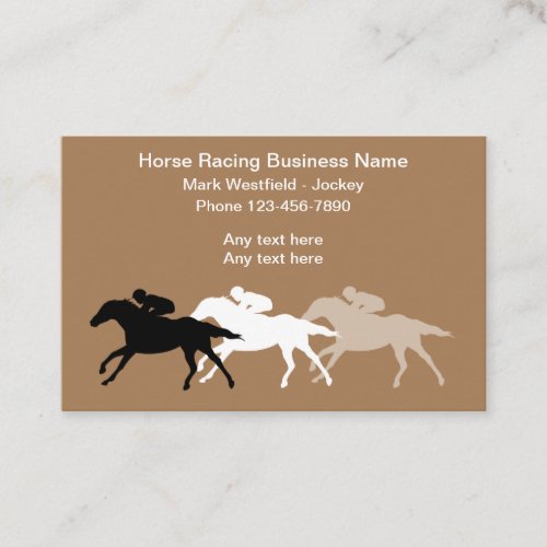 Modern Horse Racing Jockey Business Card
