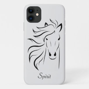 Modern horse silhouette image art on light gray iPhone 11 case