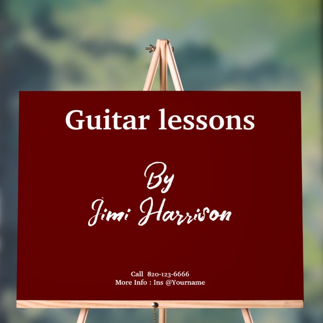 Modern Horz Guitar teacher  Acrylic Sign (Neutral)