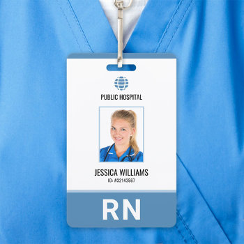 Modern Hospital Staff Registered Nurse Id Badge by J32Teez at Zazzle