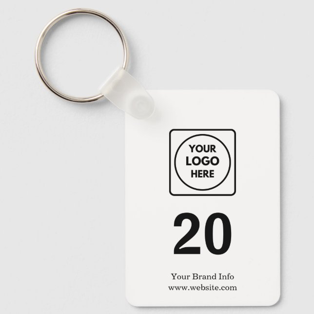 Modern Hospitality | Custom Room Number Logo  Keychain (Front)