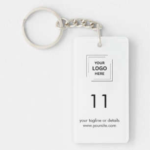 Modern Hospitality Room Number Logo Design Keychain