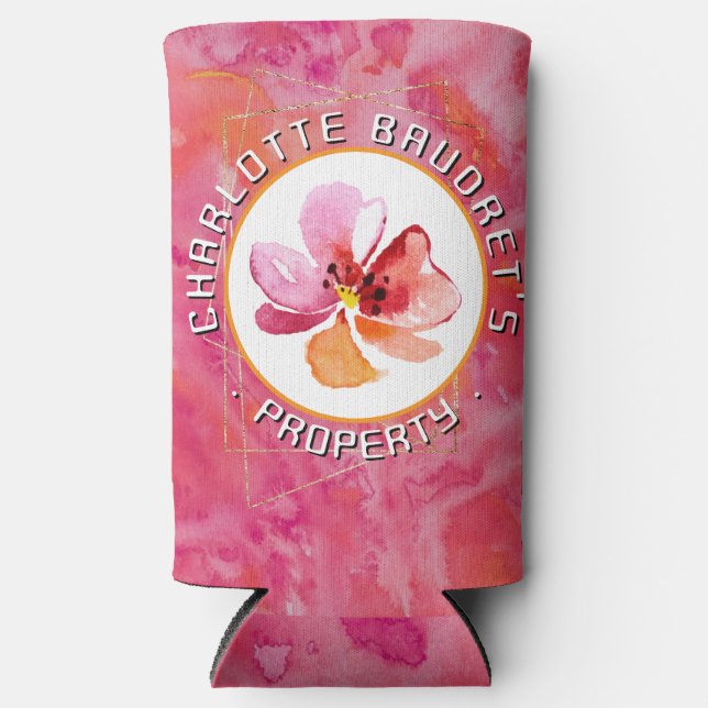 Modern Hot Color  Seltzer Can Cooler (Front)