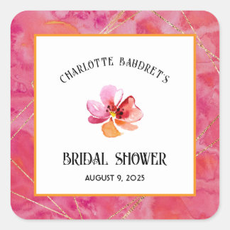 Modern Hot Color  Square Sticker
