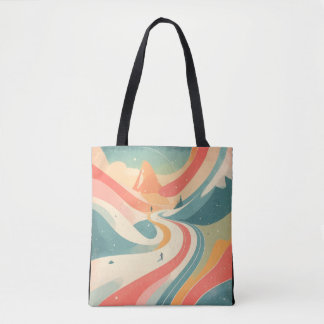 Modern Hot Look at Snow Mountain Paradise Fun Tote Bag