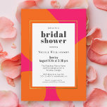Modern Hot Pink and Orange Abstract Bridal Shower Invitation<br><div class="desc">Set the tone for a fabulous bridal shower with this vibrant trendy color scheme of hot pink and orange. This colorful invitation has a designer look with bright orange rounded shapes over a hot pink background. The text template in contemporary crisp type face carries out the theme beautifully and may...</div>