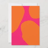 Modern Hot Pink and Orange Abstract Bridal Shower Invitation (Back)