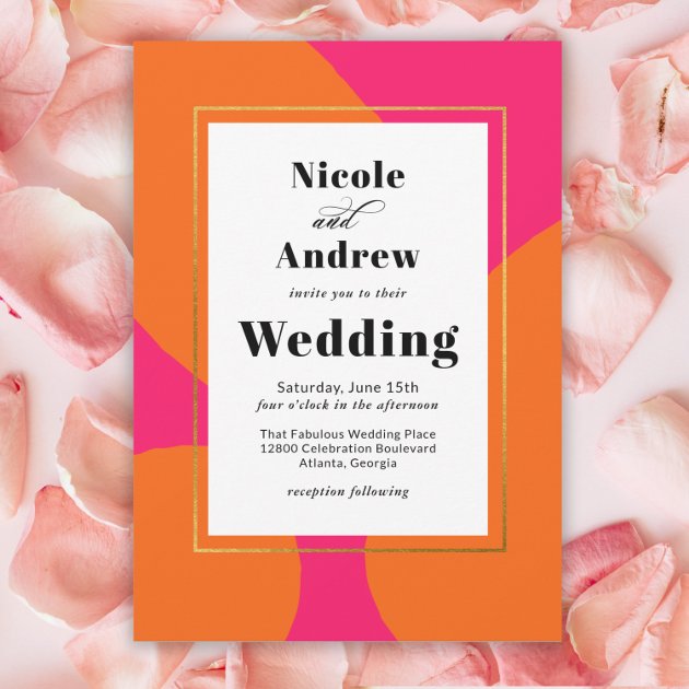 Hot Pink and Orange Wedding