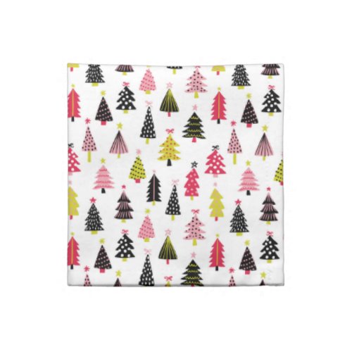 Modern Hot Pink Black Lime Green Christmas Holiday Cloth Napkin