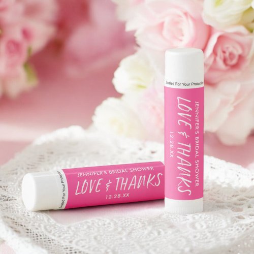 Modern Hot Pink Bridal Shower Favors Lip Balm
