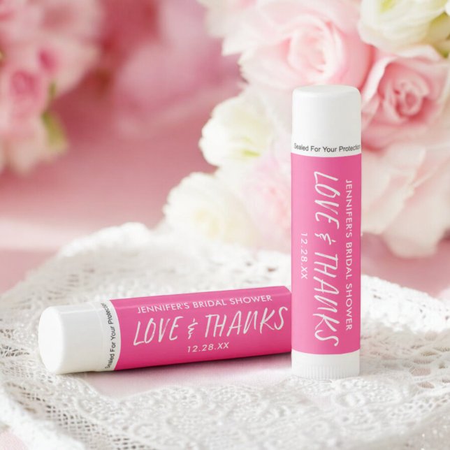 Modern Hot Pink Bridal Shower Favors Lip Balm (Creator Uploaded)