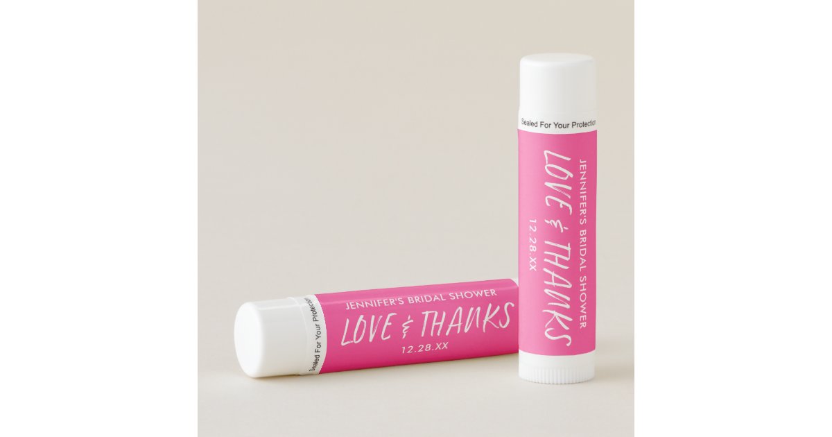 Modern Hot Pink Bridal Shower Favors Lip Balm | Zazzle.com
