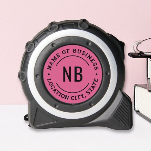 Modern Hot Pink Custom Business Company Name Tape Measure