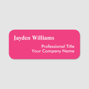 Modern Hot Pink Custom Employee Name Tag