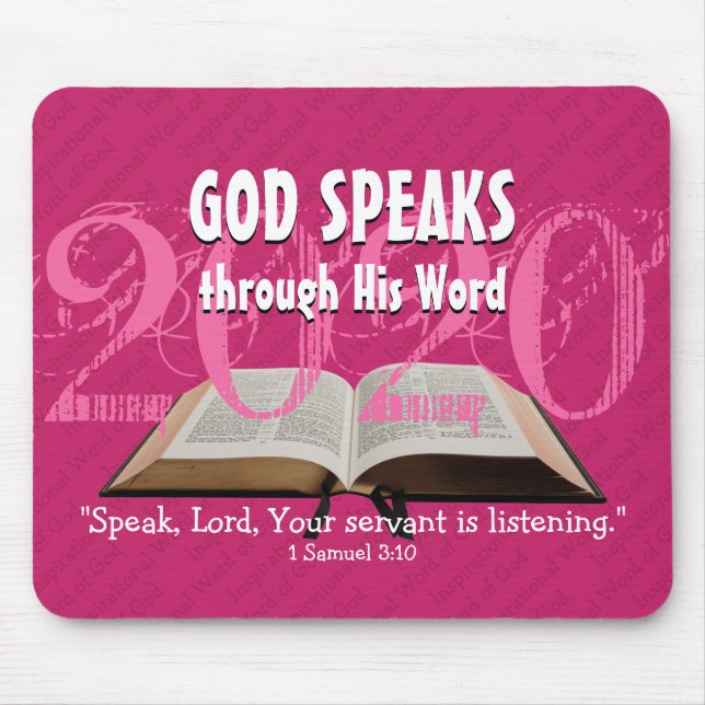 Modern Hot Pink Custom Year Bible Christian Mouse Pad (Front)