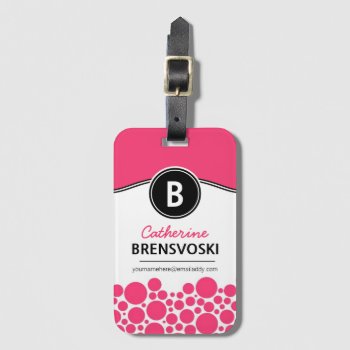 Modern Hot Pink Girly Luggage Tag For Women by PartyHearty at Zazzle