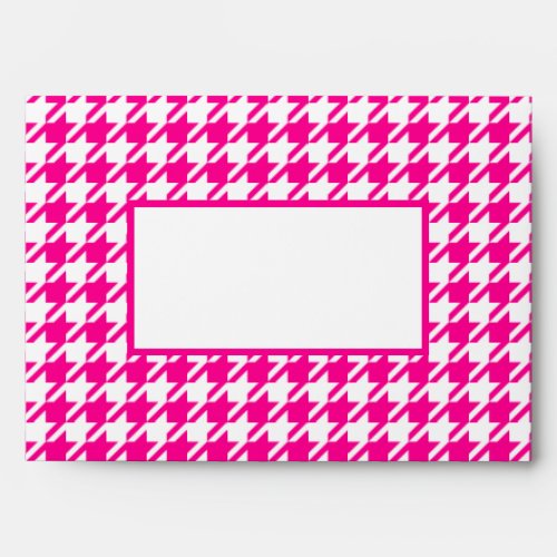 Modern Hot Pink Houndstooth Barbiecore Party Envelope