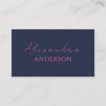 Modern Hot Pink Navy Blue Minimalist Typography