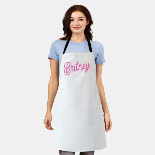 Modern Hot Pink Personalized Monogram and Name Apron