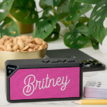 Modern Hot Pink  Personalized Monogram and Name  Bluetooth Speaker<br><div class="desc">Introducing our Modern Hot Pink Personalized Monogram and Name Bluetooth Speaker, the perfect blend of style and functionality for your audio needs. This Bluetooth speaker boasts a vibrant hot pink design, personalized with your monogram and name for a unique touch. Ideal for any setting, whether at home, in the office,...</div>