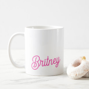 Modern Hot Pink Personalized Monogram and Name Coffee Mug