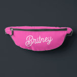 Modern Hot Pink  Personalized Monogram and Name  Fanny Pack<br><div class="desc">Introducing our Modern Hot Pink Personalized Monogram and Name Fanny Pack, a trendy and functional accessory for those on the go. This fanny pack features a bold hot pink design, personalized with your monogram and name for a unique touch. Perfect for travel, festivals, or everyday use, it offers a convenient...</div>