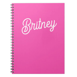 Modern Hot Pink  Personalized Monogram and Name  Notebook