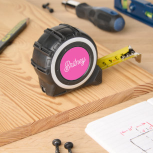 Modern Hot Pink  Personalized Monogram and Name  Tape Measure