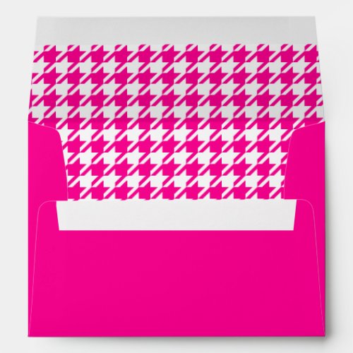 Modern Hot Pink Pink Houndstooth Party Envelope