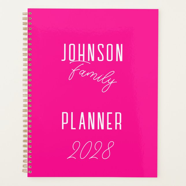 Modern Hot Pink Planner (Front)
